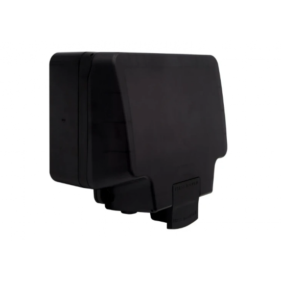 DETA IP66 13A DP 2 GANG SWITCH SOCKET WITH NEON - BLACK