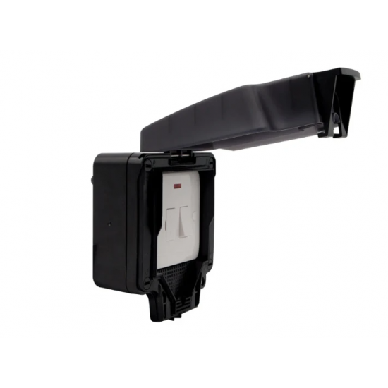 DETA IP66 13A SWITCHED SPUR WITH NEON - BLACK
