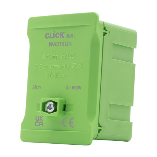 SCOLMORE GREEN 100A SINGLE POLE CONNECTOR BLOCK
