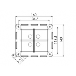 WISKA COMBI 1210 IP66 BLACK JUNCTION BOX
