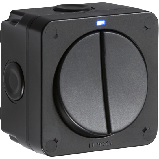 ML KNIGHTSBRIDGE IP66 2 GANG 2-WAY SWITCH (BLACK)