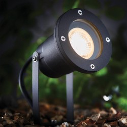 SAXBY OPAZ MV SPIKE FITTING IP65 7W GU10 BLACK (LAMP EXTRA)