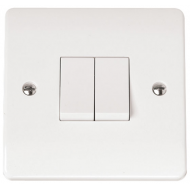 CLICK MODE 10AX 2 GANG 2 WAY PLATE SWITCH