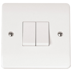 CLICK MODE 10AX 2 GANG 2 WAY PLATE SWITCH