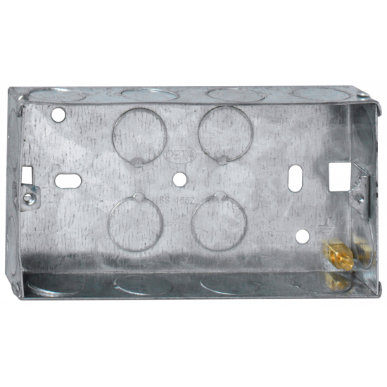 2 GANG 25MM FLUSH METAL CHOP IN BOX
