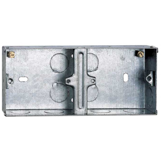 1 GANG + 1 GANG TWIN 35MM FLUSH METAL CHOP IN BOX