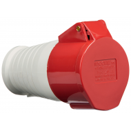 16A 4 PIN & EARTH TRAILING SOCKET 415 VOLT RED