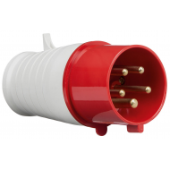 32A 4 PIN & EARTH PLUG 415 VOLT RED