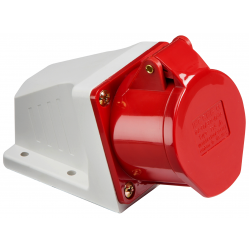 16A 4 PIN & EARTH WALL SOCKET 415 VOLT RED