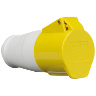 16A 2 PIN & EARTH TRAILING SOCKET 110 VOLT YELLOW