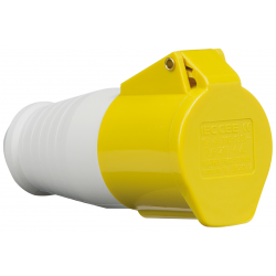 16A 2 PIN & EARTH TRAILING SOCKET 110 VOLT YELLOW