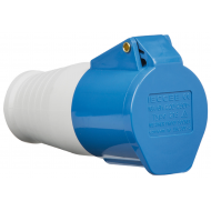 32A 2 PIN & EARTH TRAILING SOCKET 240 VOLT BLUE