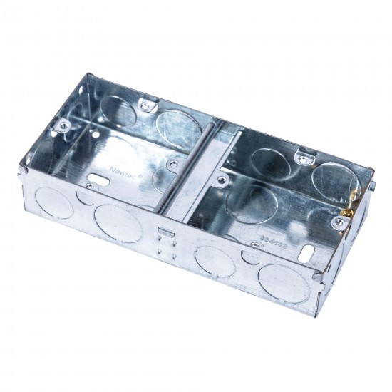 1 GANG + 1 GANG TWIN 25MM FLUSH METAL CHOP IN BOX