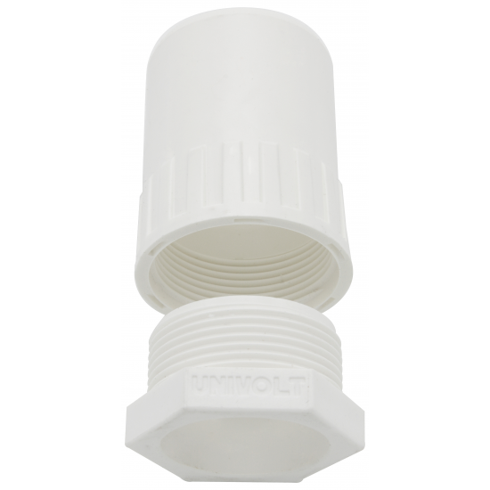 20MM ADAPTOR - FEMALE THREAD & MALE BUSH WHITE