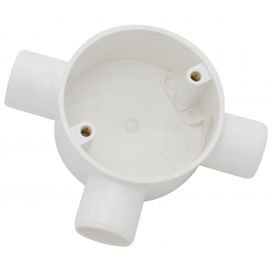 20MM TEE BOX - WHITE