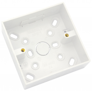 1 GANG SQUARE CORNER CONDUIT / TRUNKING PATTRESS 32MM WHITE