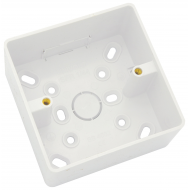 1 GANG ROUND CORNER CONDUIT / TRUNKING PATTRESS 32MM WHITE