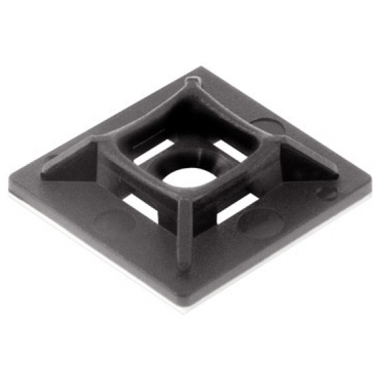 BLACK CABLE TIE MOUNT SELF ADHESIVE 26MM X 26MM (PACK 100)