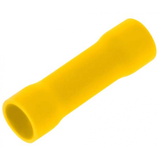 YELLOW 6MM INSULATED BUTT SPLICE CRIMP TERMINAL (100 PACK)