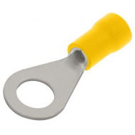 YELLOW 6MM INSULATED RING TERMINAL 6MM HOLE (PACK 100)