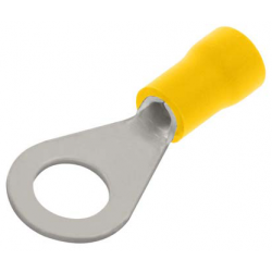 YELLOW 6MM INSULATED RING TERMINAL 6MM HOLE (PACK 100)